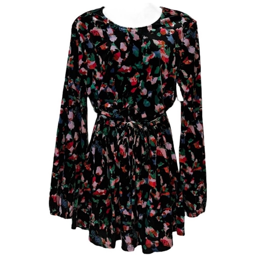 FESTIVE VELVET EFFECT DRESS